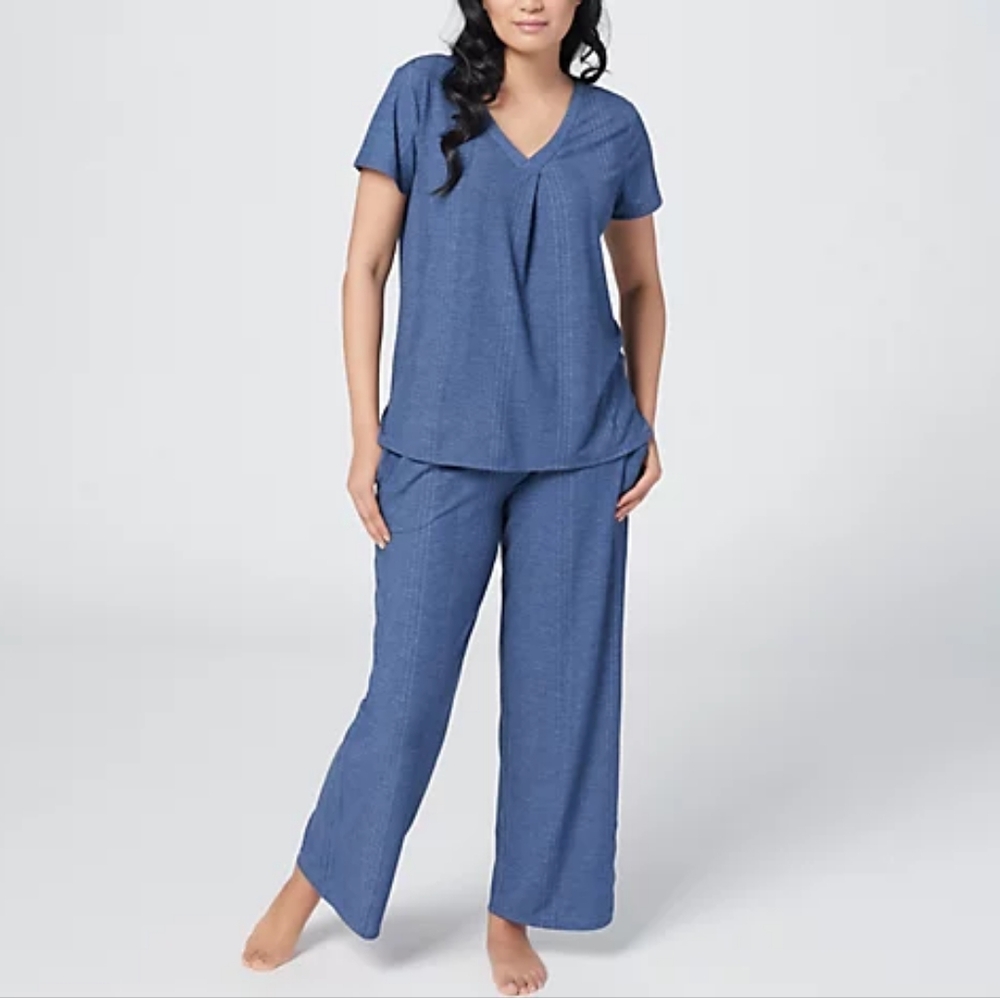 CAROLE 0.7"HHOCHMAN 2 PEICE PJ SET blue